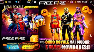 URGENTE!! OURO ROYALE VAI MUDAR? DUNK MASTER, MOTOQUEIRO GRÁTIS? NOVAS SKINS DO CUBO - FREE FIRE