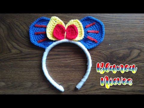 Diadema de Minnie Mouse para niña 👧 de 2-4 años a crochet video