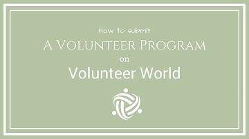 How to submit a program on Volunteer World
