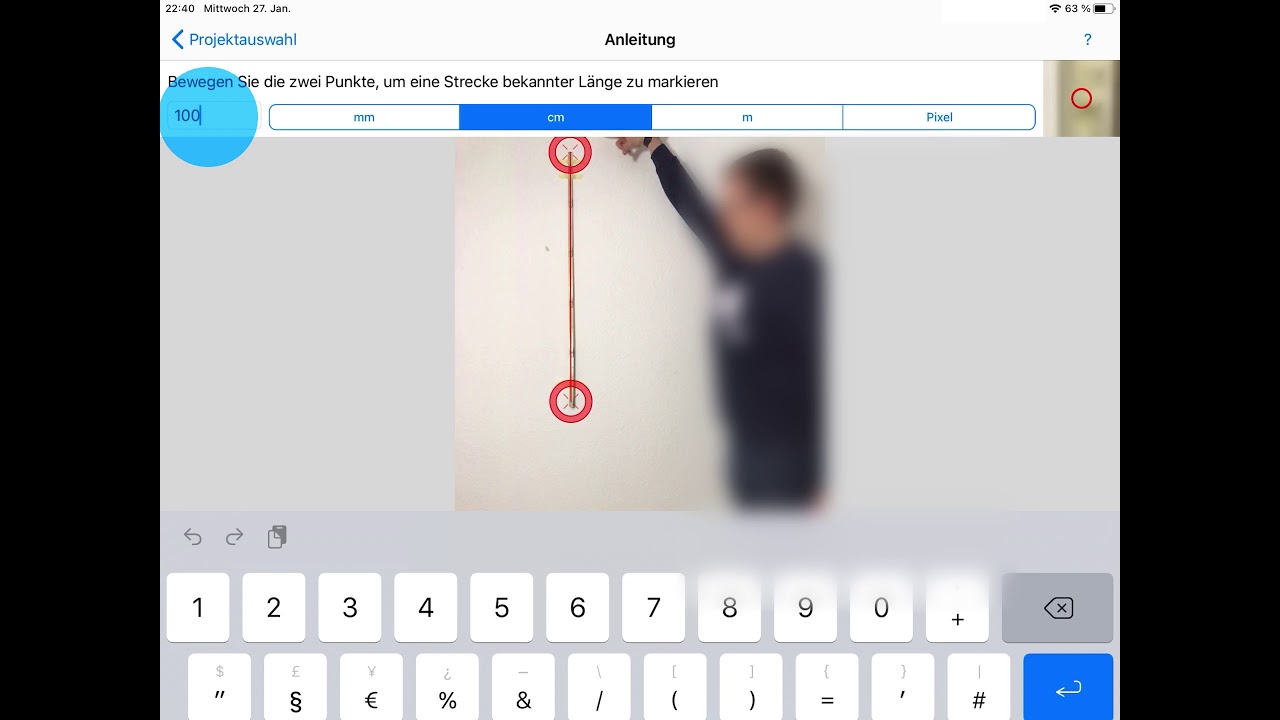 Videoanalyse Schritt 2: Video analysieren in der App