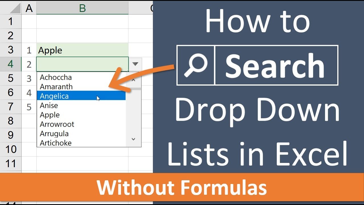 Learn How to Create Searchable Drop-Down List in Excel Without Using VBA