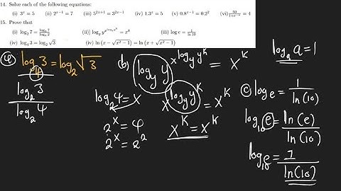 Simultaneous Log Equations, Exponential Equations and Proving Log Functions 💚✅