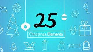 25  Christmas Outlined Elements Stock Motion Graphics