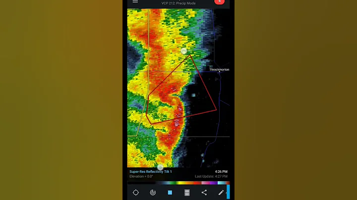Tornado warning near Throckmorton TX with an embed...