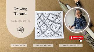 How to Draw Tortuca | Spiral Grid Zentangle Pattern (Turtle Shell Inspired)
