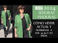 MODA 2024 SEÑORAS ELEGANTES CÓMO VERTE ARREGLADA Y ACTUAL SIEMPRE A LOS 50 60 Y 7O AÑOS MODA SEÑORAS