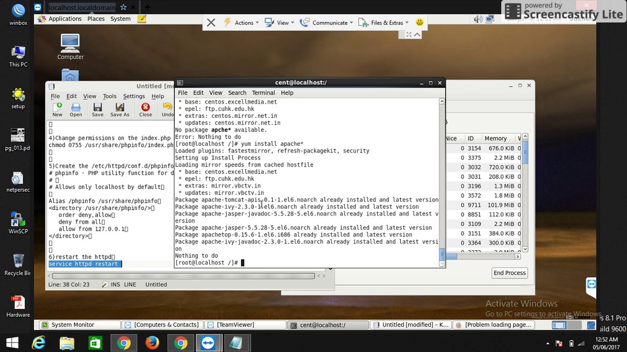 LAMP config on Centos 6.9 or redhat[run php on centos or redhat] YouTube