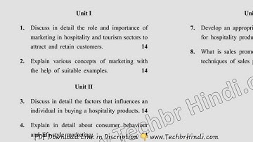 BHM 5th Sem Reappear Front Office Management Question Paper