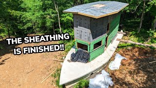 Sheathing is FINISHED!  Boat Themed Cabin Build