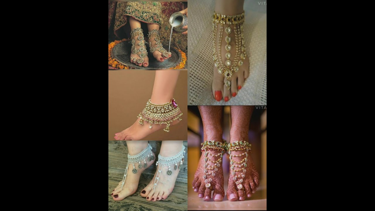 Beautiful royal bridal anklet designs# unique bridal payal designs