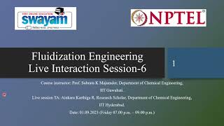 NPTEL-Fluidization Engineering July 2023 Problem solving session-Week 6