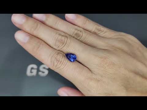 Saphir bleu taille poire de 3,09 carats, Sri Lanka Video  № 1