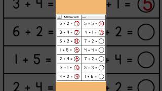 Addition upto 10/ Worksheet