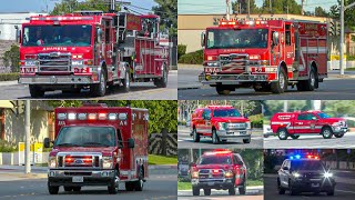 Anaheim Fire Dept. Truck 2, Station 6, Safety 1, & OCFA B11 Responding