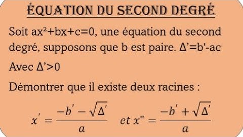 Formule discriminant réduit(∆