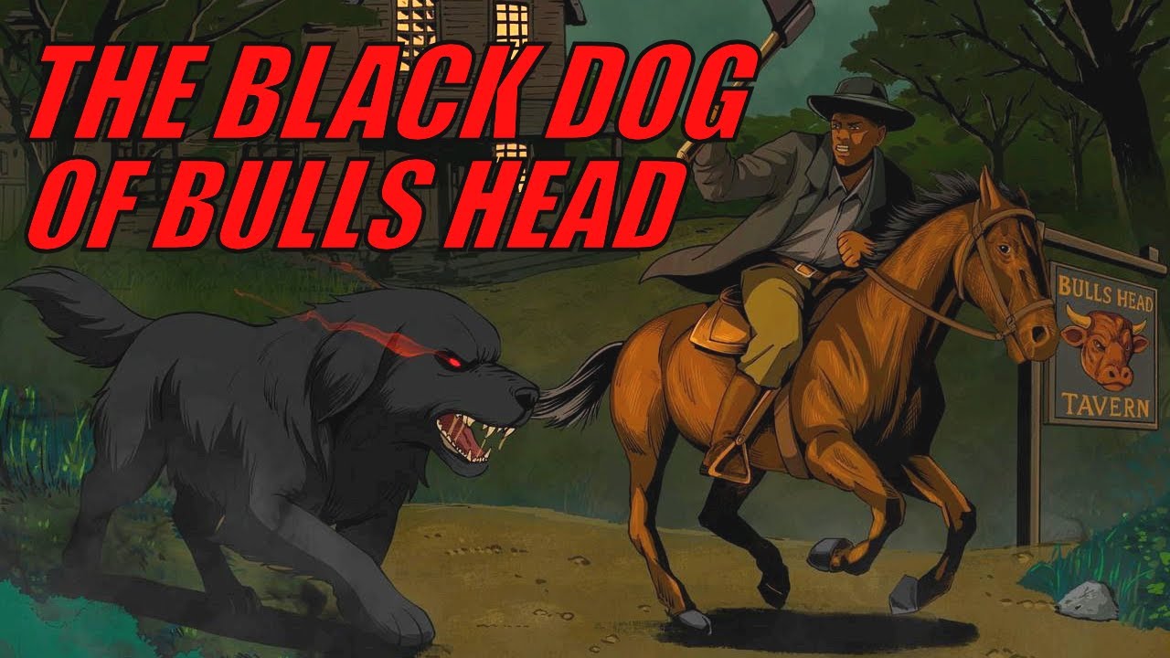 Черный демонический пес с головой быка