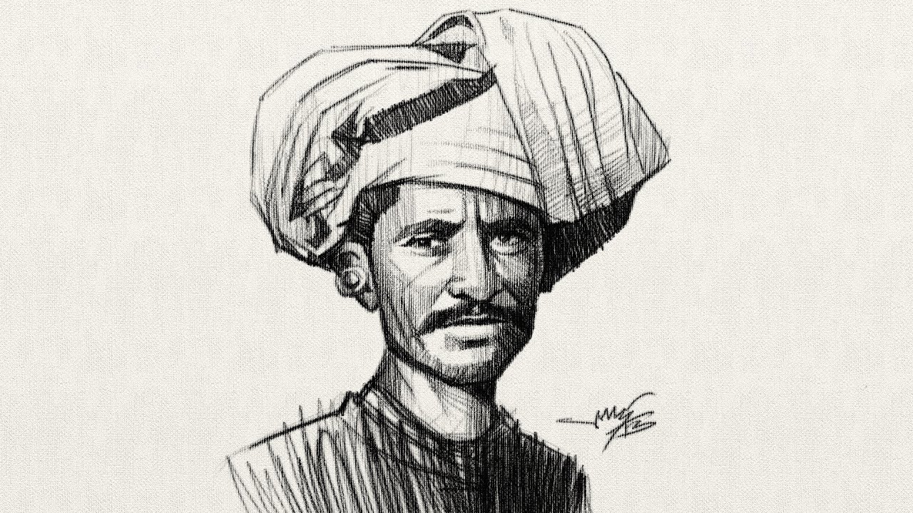 Speed drawing Indian farmer - YouTube