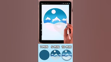 How To Draw a Snowy Landscape in PROCREATE #shorts