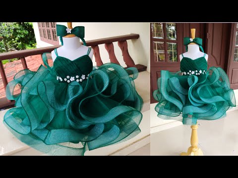 видео: DIY Princess Style Baby Frock Cutting and Stitching | Ball Gown Making| can can lace frock stitching