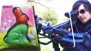 Can a GIANT GUMMY BUNNY stop a CROSSBOW? Easter Sunday Experiment!