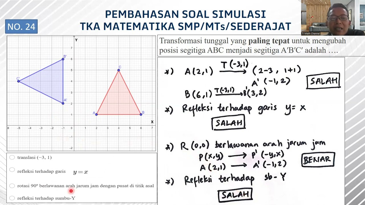 Pembahasan Soal Simulasi TKA Matematika SMP/Sederajat (Soal Resmi Simulasi TKA Matematika Pusmendik)