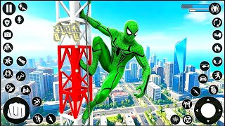 Green Spider Fighting Rope Superhero Rescue Civilians - Android Gameplay screenshot 1