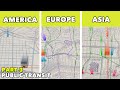 America VS Europe VS Asia - Public Transit in Cities: Skylines