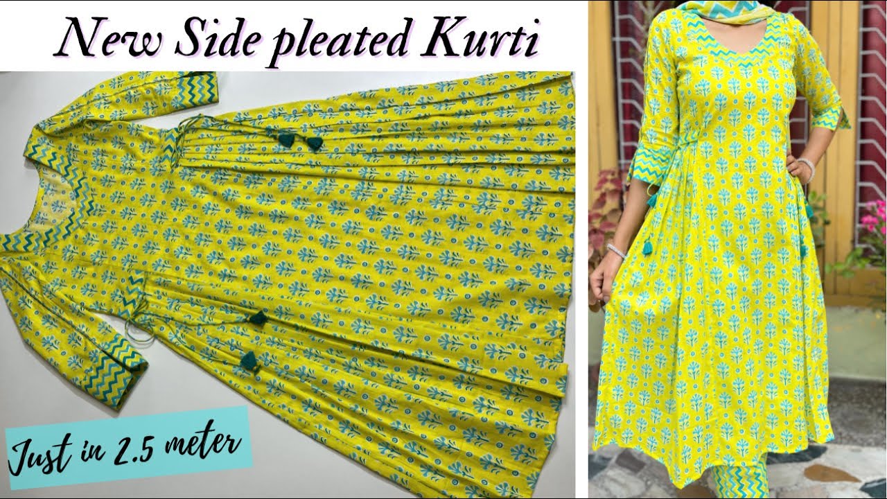 DIY side slit Kurti cutting and stitching/easy tutorial/Kurti cutting and  Stitching/Kurti design - YouTube