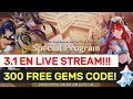 PATCH 3.1 EN LIVE STREAM!! 300 Free Gem Codes! | Genshin Impact