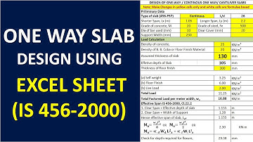 One Way Slab Design Using Excel Sheet I Civil Engineering I IS 456-2000 | Struct Soft Centre