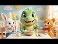 Dino Learns to Feed Himself | Baby Dinosaur Eating Skills for Kids