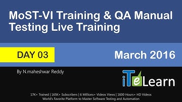 MoST-VI & QA Manual Testing live Training Demo Day 3 Mar 2016