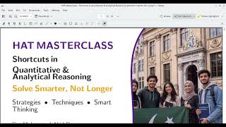 HEC HAT 2026 Masterclass | Smart MCQ Strategies & Quantitative Shortcuts | Part 1