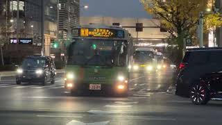 【都営バスT代は既に全車引退済み】都営バスS–T211号車（深川所属）（行き先表示機三色LED）が＜東16系統＞ 東京ビックサイト行きが日本橋三丁目を通過するシーン