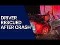Arizona driver trapped after crashing car into semi-truck