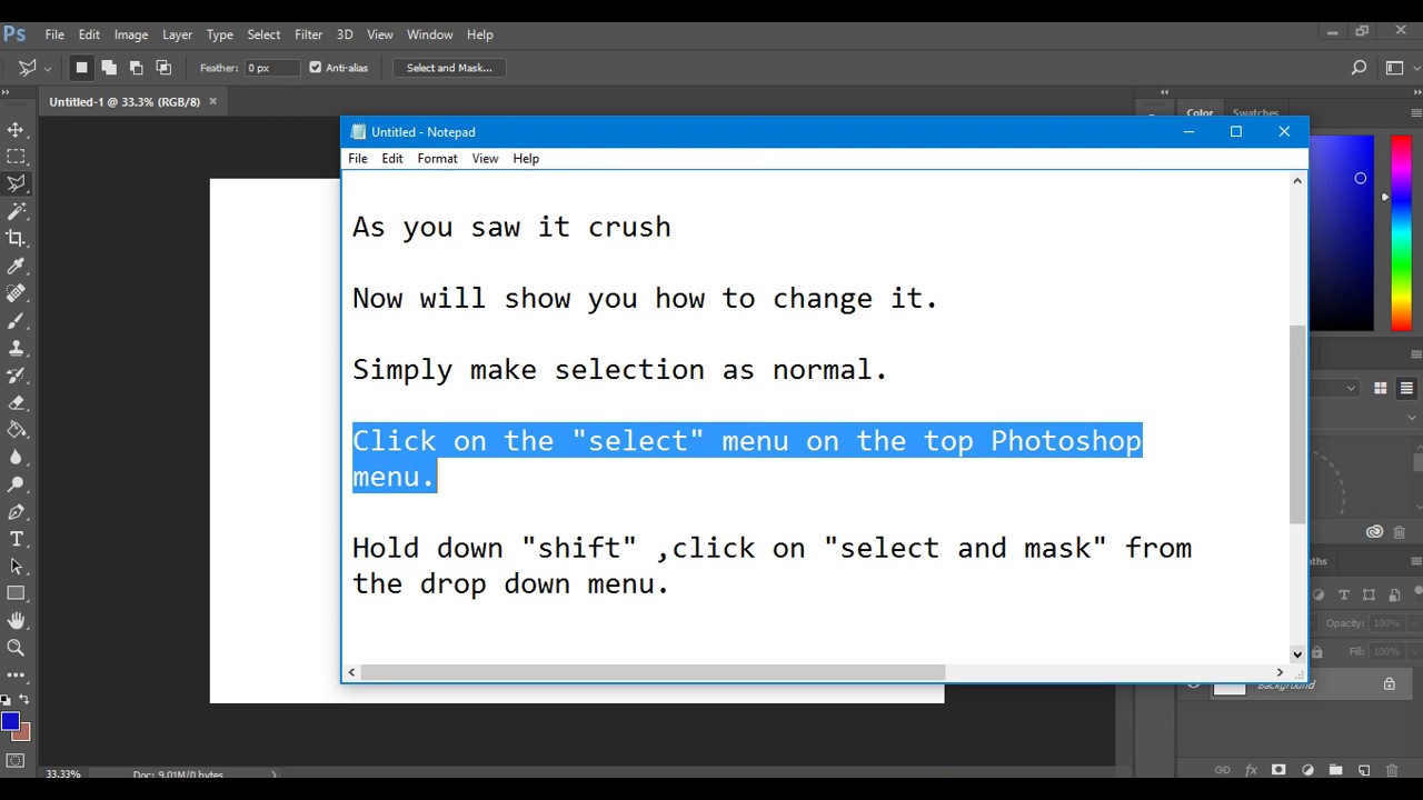 How to change select and mask back to refine edge tool photoshop CC 17 tutorial