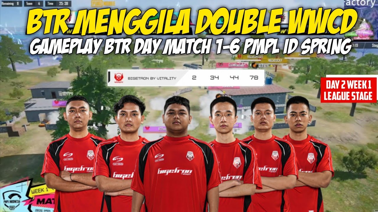 78 POIN SEHARI! GAMEPLAY BTR DOUBLE WWCD MATCH 1-6  DAY 2 PMPL ID SPRING