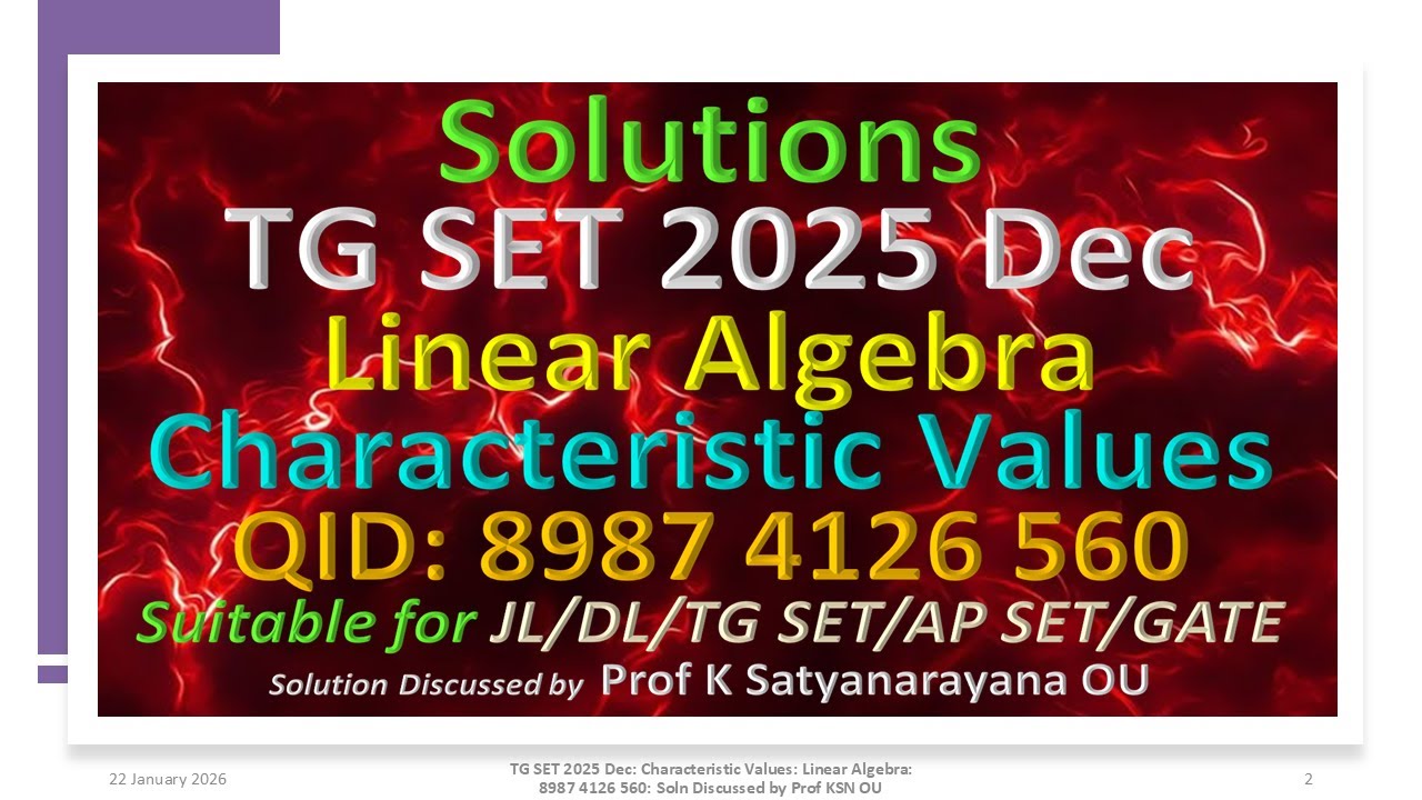 TG SET 2025 Декабрь | Характеристические значения | Алгебра L | 8987 4126 560 | Решение обсуждает...