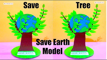 Save Earth Day Model  Making using cardboard | DIY | Save Trees Model | Science Project | howtofunda