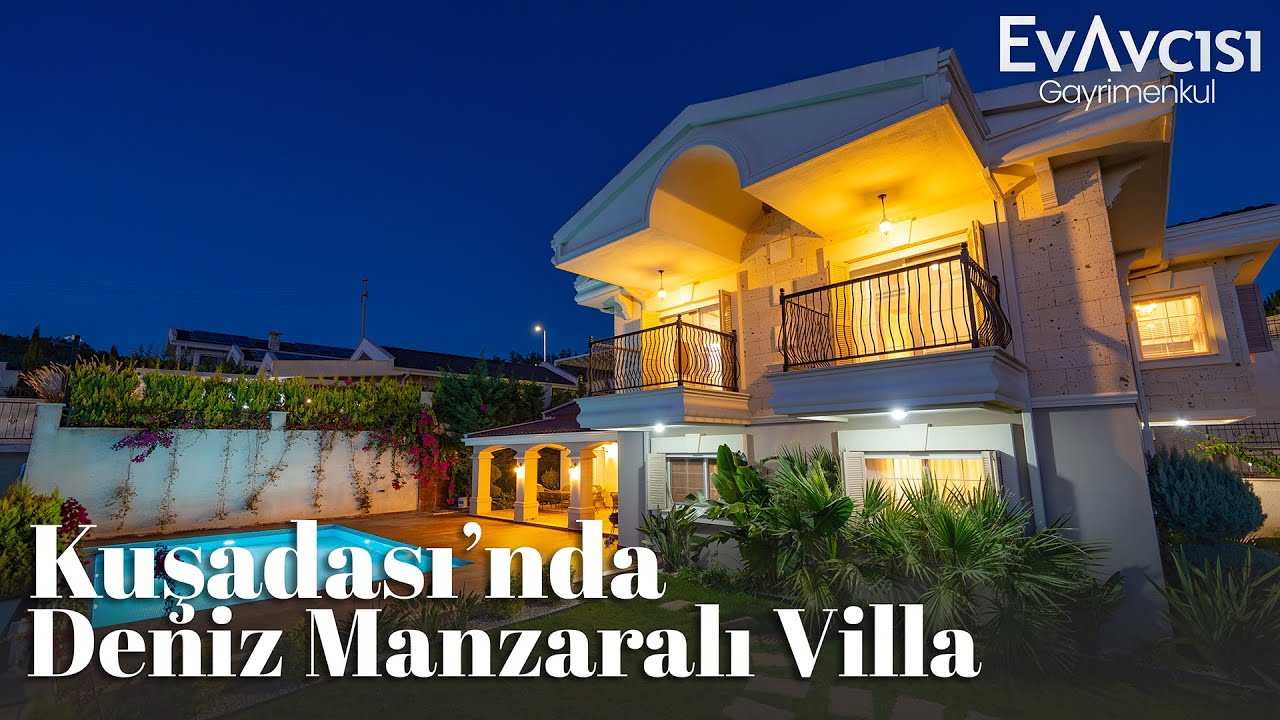 Kuşadası'ndaki En Güzel Villa, Deniz Manzaralı ve Geniş Bahçeli  | Kuşadası Satılık Villa — YouTube