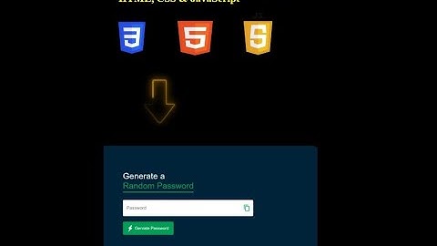 Demo video on Random Password Generator |Mini project using HTML,CSS JavaScript | web design project