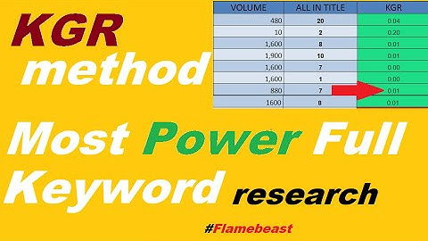 Keyword Golden Ratio: Smart Keyword Research technique (KGR)|rank post within 24 hours | Flame beast