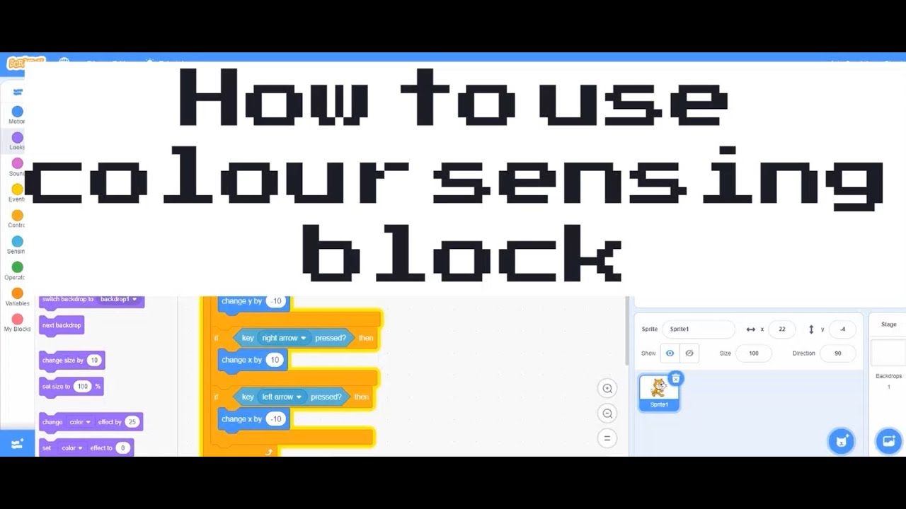 How to use colour sensing block Scratch 3 