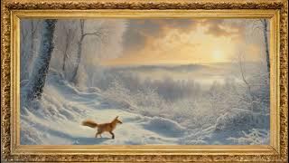 Winter forest sunrise smart tv live wallpaper | Winter art frame tv with instrumental music