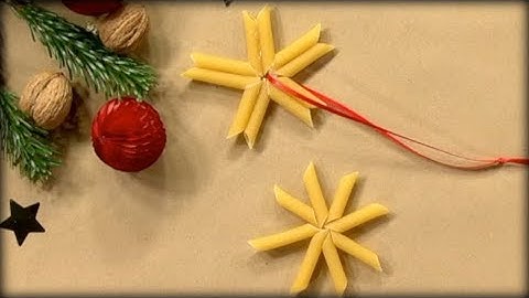 Stern aus Nudeln - Weihnachts-Deko aus Pasta / DIY Ideen zum Selbermachen