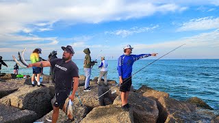 The Jetty is on Fire!!! Jetty Fishing Catch and Cook by Beach Bomber Fishing 11,633 views 4 weeks ago 12 minutes, 47 seconds