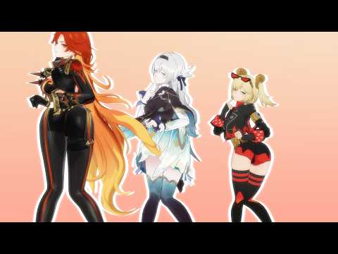 HOYOVERSE PYRO MOMMIES SHAKE【ZZZ X 原神 X HSR MMD／4K／60FPS】 #zzz #shorts #mavuika #firefly #burnice