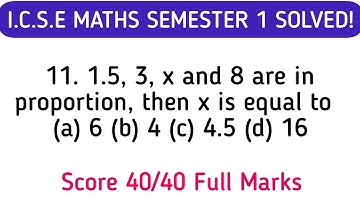 ICSE MATHS Specimen Paper 2021 for Class 10 | ICSE SEMESTER 1 Exam Solved MCQ Question 11 #shorts
