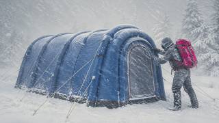 Surviving Winter Insulated Tents Heavy Snow at - 11°C | Extreme Off Grid Winter Life