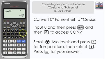 Convert temperature between Celsius & Fahrenheit on Casio Classwiz (fx-991EX, Calculator, scales)